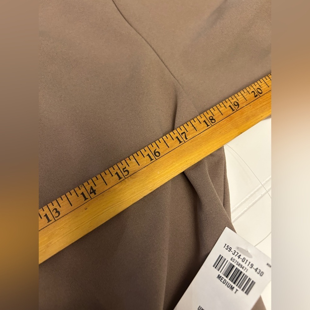 NWT Abercrombie & Fitch Taupe Ruched Short Sleeve Mini Dress – Medium Tall - Picture 6 of 10